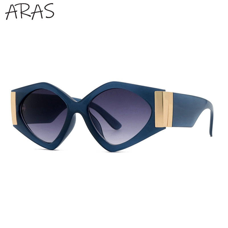 Fashion Rhombus Damen Cat Eye Sonnenbrille Luxusmarke UV400