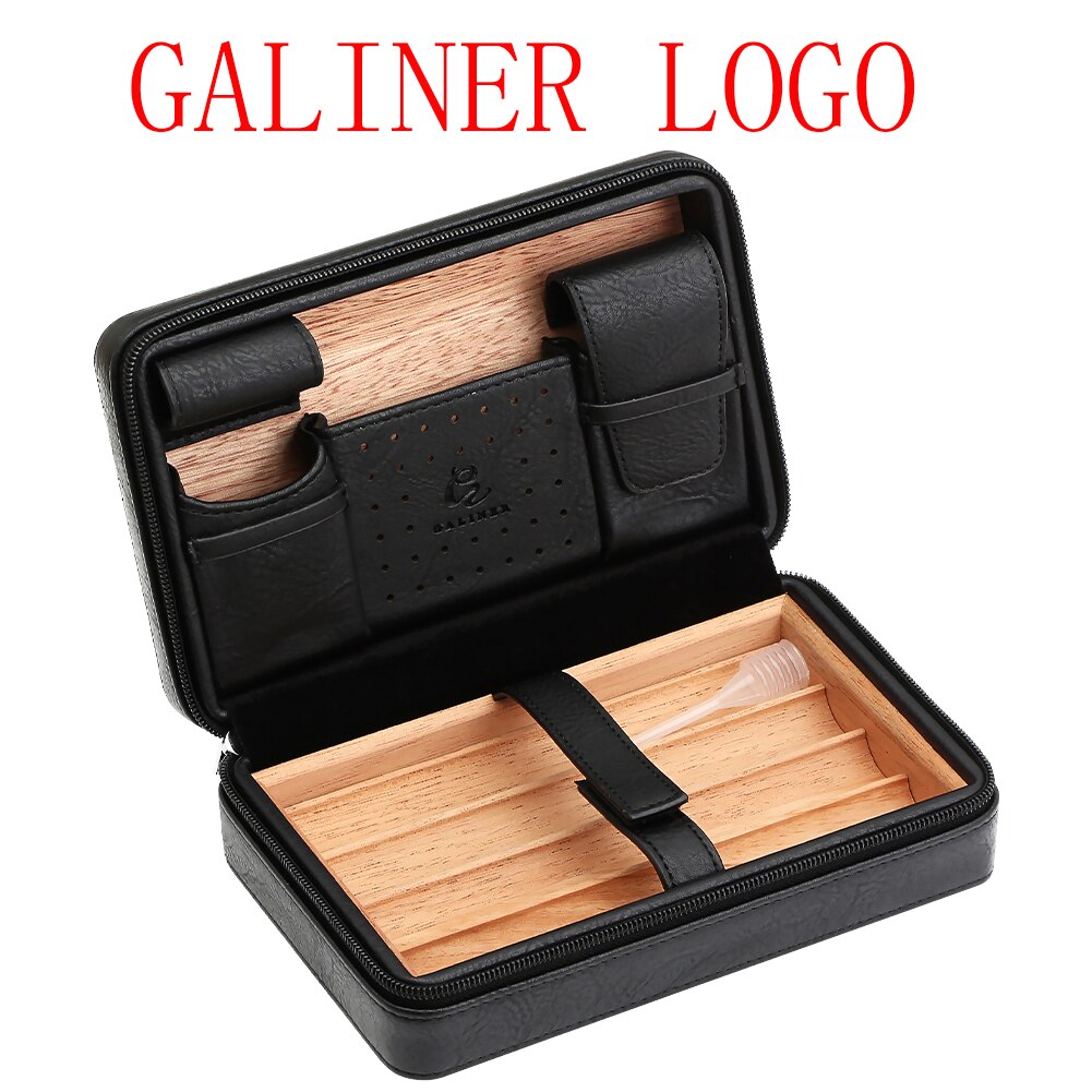 COHIBA Leder Reise Humidor Zigarre Box Zeder Holz Tragbare