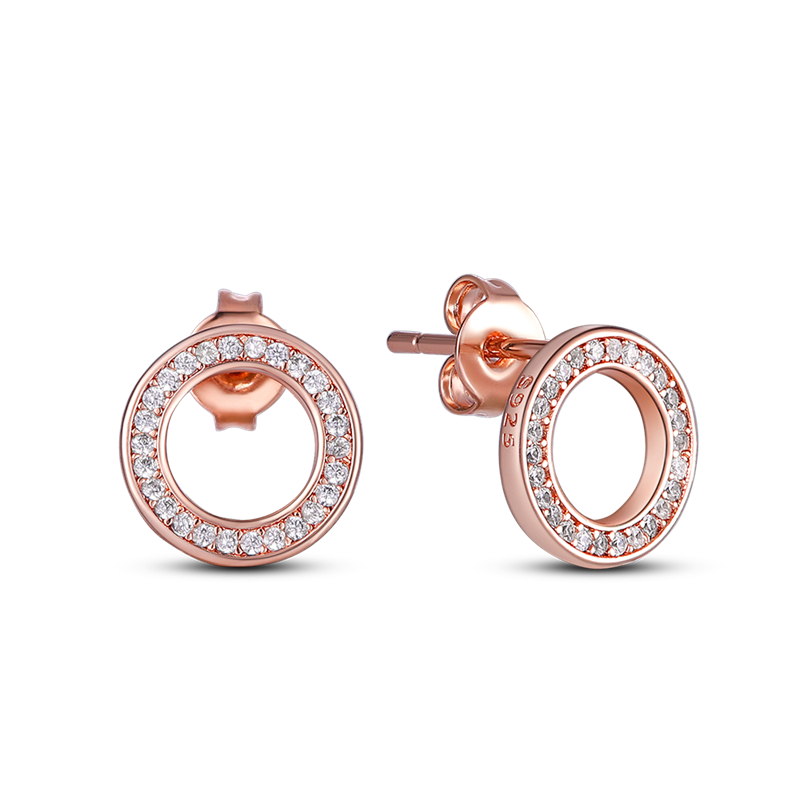 1 Paar Creolen aus 925 sterling Silber Ohrringe Ohrschmuck Zirkonia Ohrstecker
