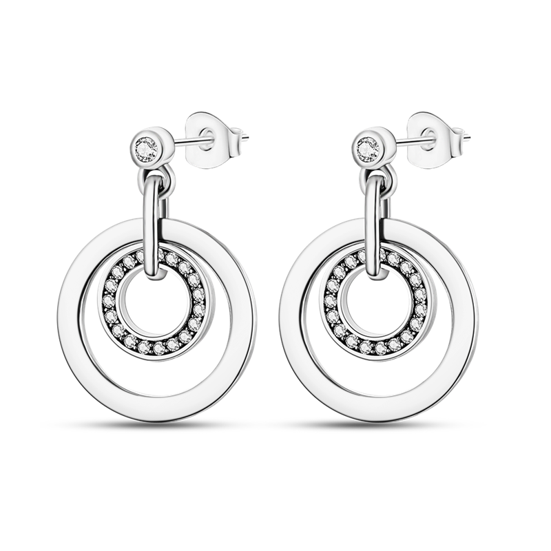 1 Paar Creolen aus 925 sterling Silber Ohrringe Ohrschmuck Zirkonia Ohrstecker