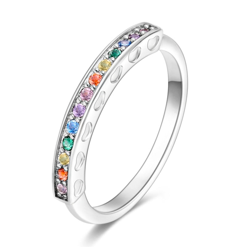 Massiv Sterling Silber 925 Ring filigran Fashion Damenring mit AAA Zirkonia