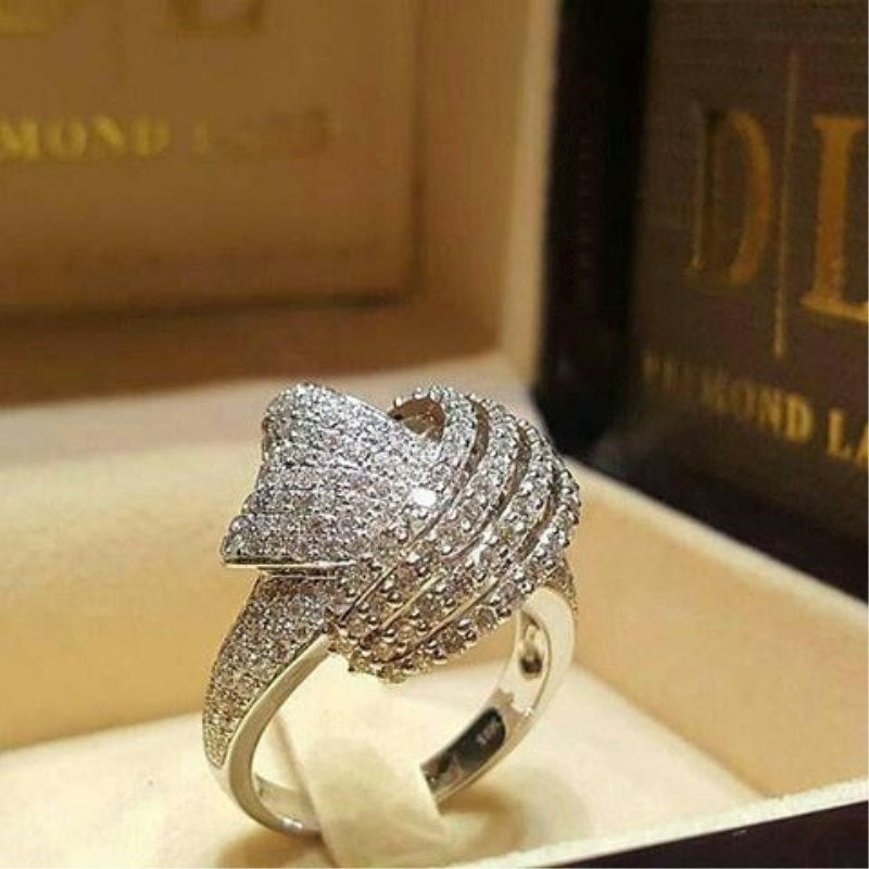 Massiv Sterling Silber 925 Ring filigran Fashion Damenring mit 3A Zirkonia