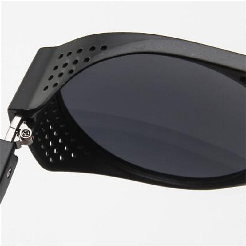 LeonLion Luxus Schwarz Matt Rund Herren Sonnenbrille Markenbrille Retro UV400