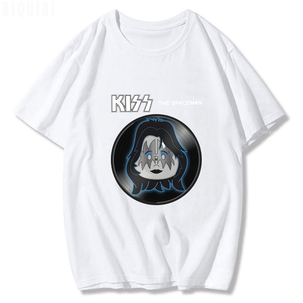 Herren 3D T-Shirt Rundhals Unisex Kiss Streetwear Hard Rock Band 100% Baumwolle