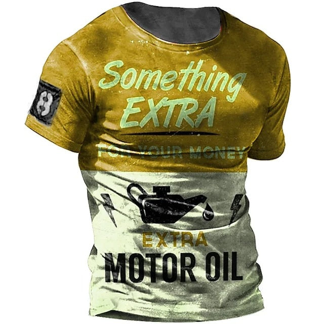Fashion Herren Vintage Motorsport 3D T-Shirt Rundhals Unisex Sommer Streetwear
