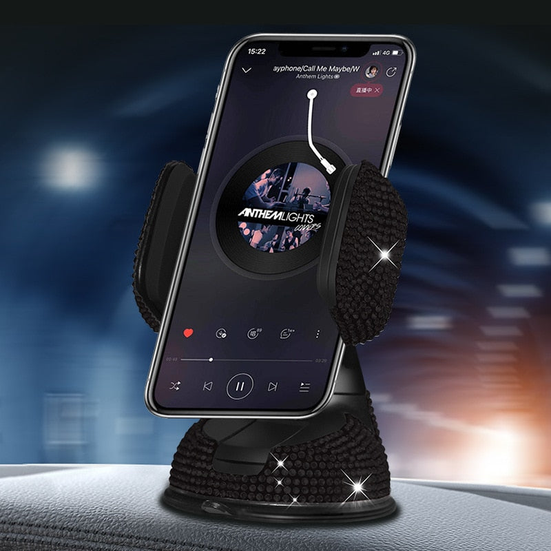 Auto Handy Halterung KFZ Armaturenbrett Smartphone Halter Saugnapf Strass