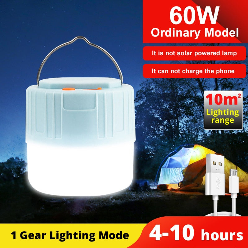 LED Solarleuchte Outdoor Camping Licht USB Aufladbar Laterne Akku Zelt Lampe