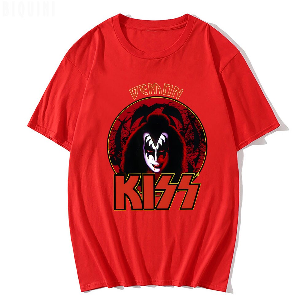 Rock Band Kiss Herren 3D T-Shirt Rundhals Unisex Streetwear100% Baumwolle