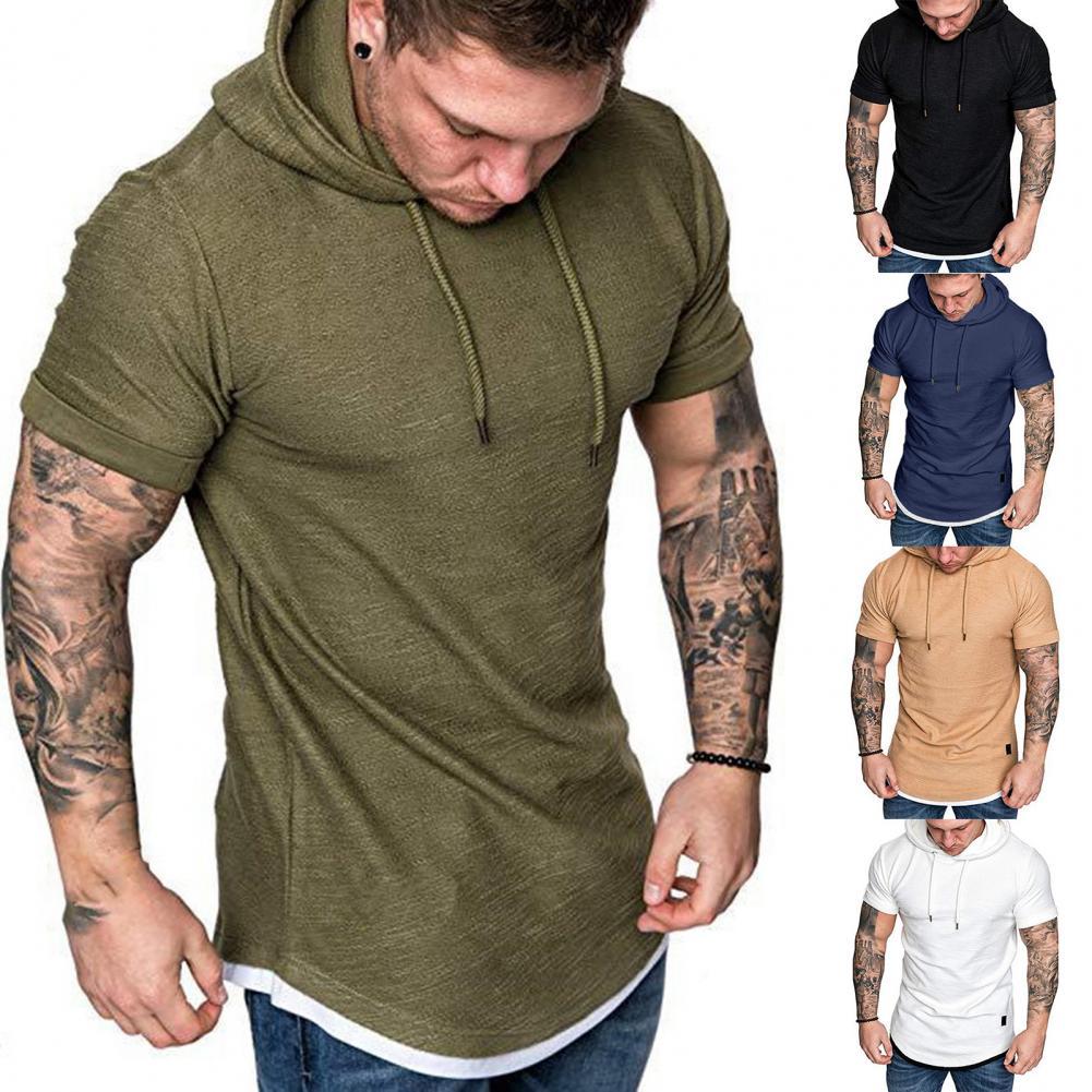 Herren kurzarm Kapuzenpullover Sweatjacke Pullover Hoodie Sweatshirt Streetwear