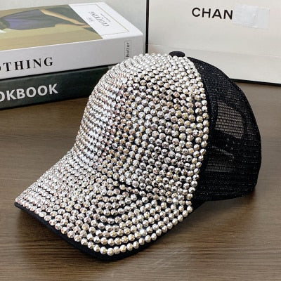 Strass Fashion Cappy Basecap Baseball Cap Mütze Kappe Damen Streetware