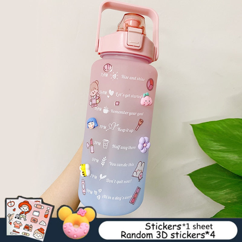 2L Trinkflasche Sportflasche Wasserflasche Getränkeflasche BPA-frei Tritanflasche