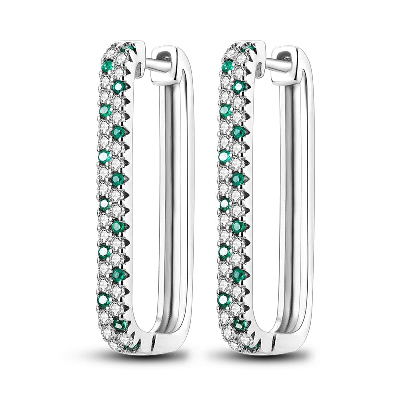 1 Paar Creolen aus 925 sterling Silber Ohrringe Ohrschmuck Zirkonia Ohrstecker
