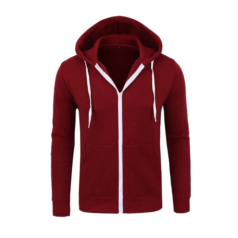 Herren Zipper Kapuzenpullover Sweatjacke Pullover Hoodie Sweatshirt