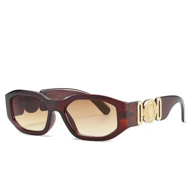 Designer Sonnenbrille Damen Herren Quadratische Übergröße Gläser Vintage UV400