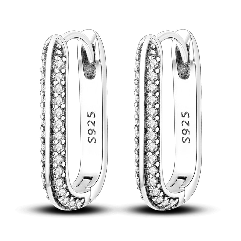 1 Paar Creolen aus 925 sterling Silber Ohrringe Ohrschmuck Zirkonia Ohrstecker