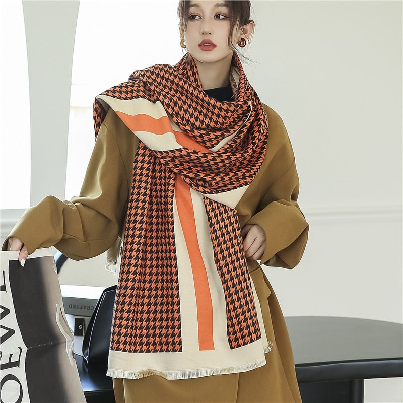 XXL Damen Winterschal Kaschmir Viskose Stola Schlauchschal  Halstuch Strickschal Loop NEU