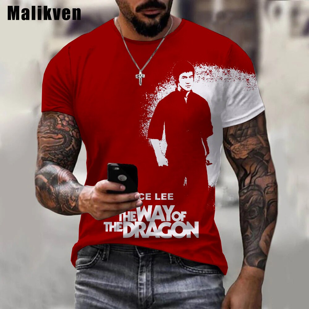 Unisex 3D-T-Shirt Streetwear Fashion Kung Fu Super Star Bruce Lee