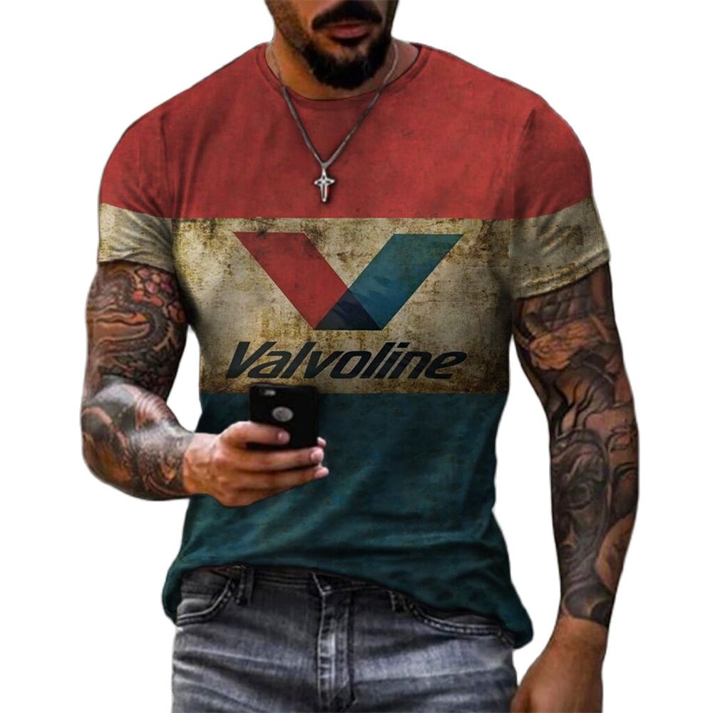 Fashion Herren Vintage Motorsport 3D T-Shirt Rundhals Unisex Sommer Streetwear