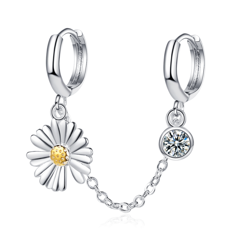 1 Paar Creolen aus 925 sterling Silber Ohrringe Ohrschmuck Zirkonia Ohrstecker