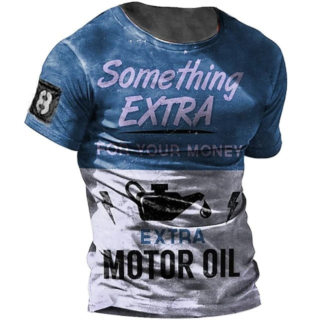 Fashion Herren Vintage Motorsport 3D T-Shirt Rundhals Unisex Sommer Streetwear