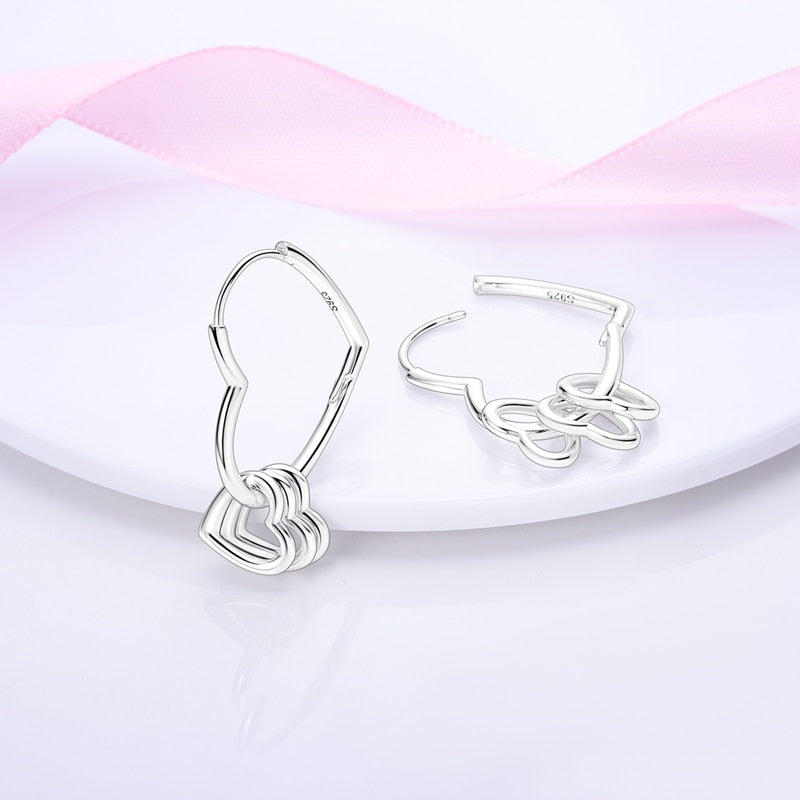 1 Paar Creolen aus 925 sterling Silber Ohrringe Ohrschmuck Zirkonia Ohrstecker