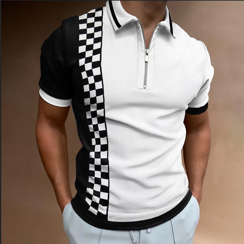 Herren Poloshirt Kontrast Kragen Polo Kurzarm Slim Fit Hemd Polohemd T-Shirt NEU