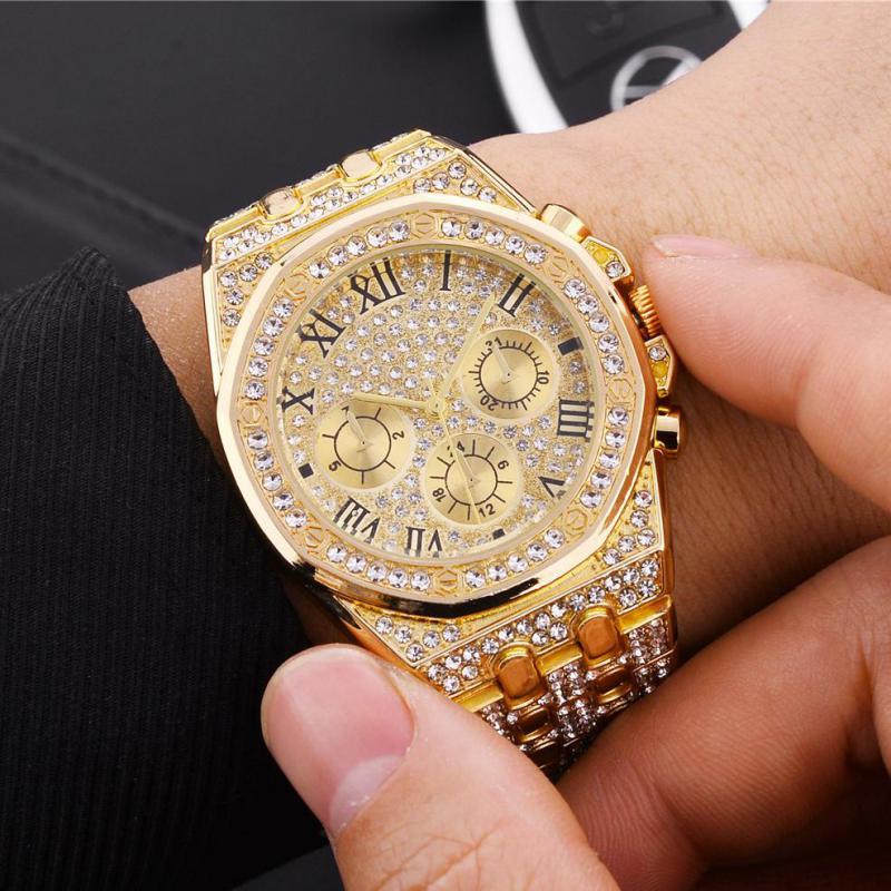 Herren Armbanduhr Silber Schwarz Edelstahl Quarzuhr Luxus Chronograph Business