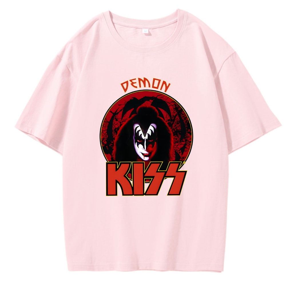 Rock Band Kiss Herren 3D T-Shirt Rundhals Unisex Streetwear100% Baumwolle