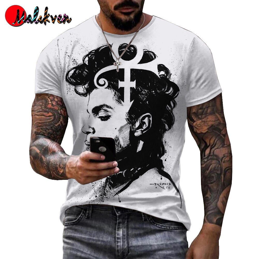 Herren Prince 3D T-Shirt Rundhals Unisex Sommer Streetwear