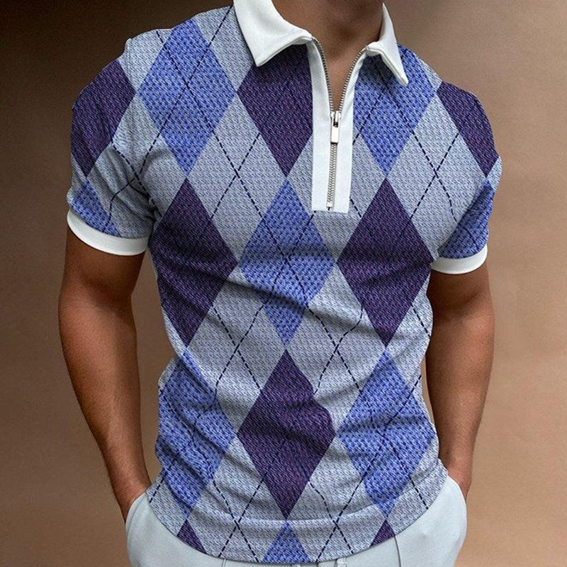Herren Poloshirt Kontrast Kragen Polo Kurzarm Slim Fit Hemd Polohemd T-Shirt NEU