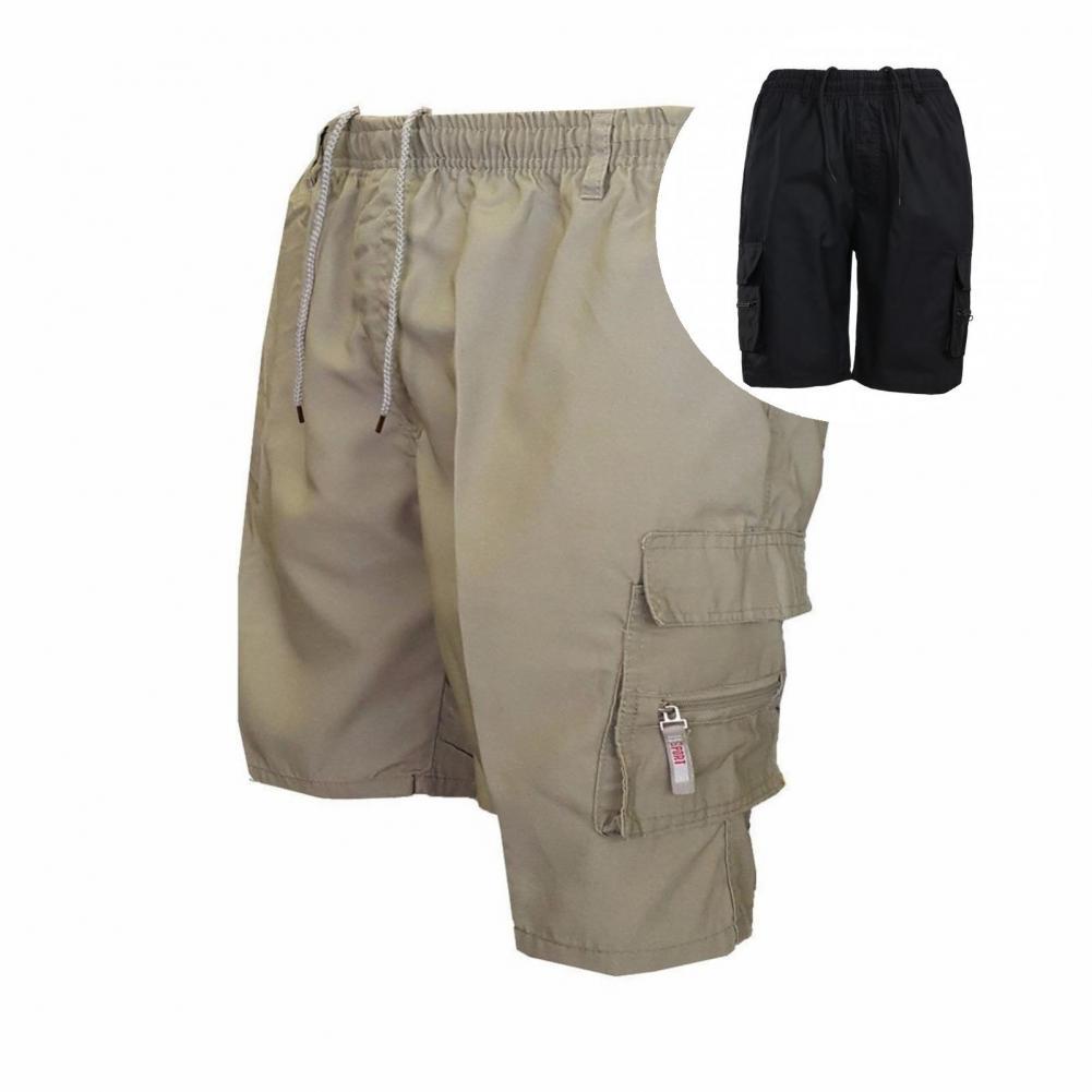 Herren knielange Shorts Bermuda Cargo Pants Vintage Casual Capri Kurze Hose