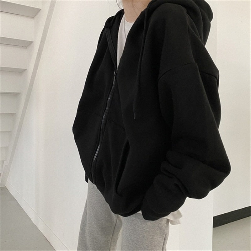 Kapuzenpullover Sweatjacke Zip Hoodie Sweatshirt Pullover Pulli Damen
