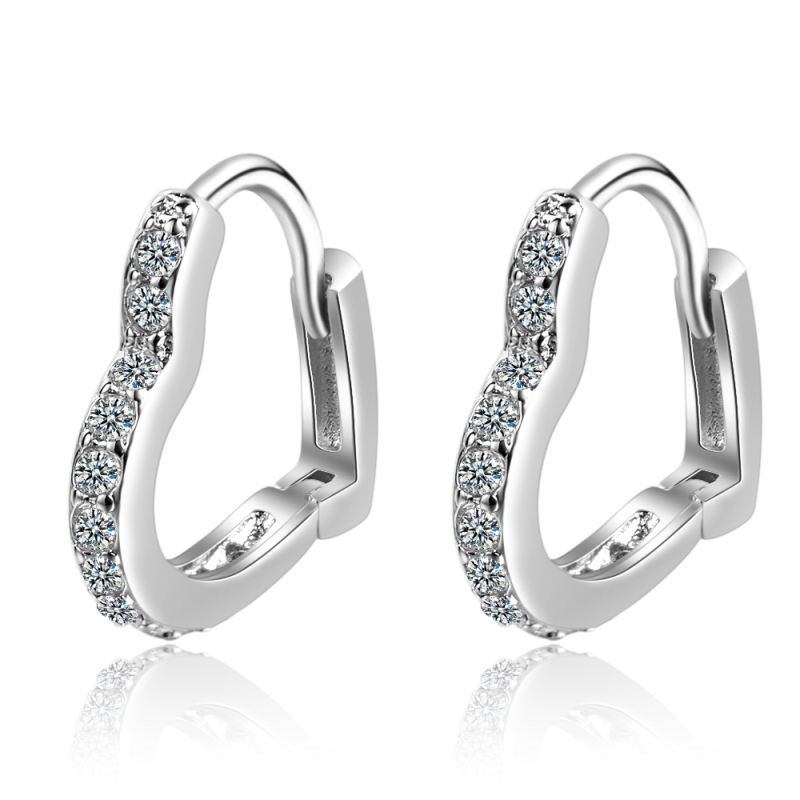 1 Paar Creolen aus 925 sterling Silber Ohrringe Ohrschmuck Zirkonia Ohrstecker