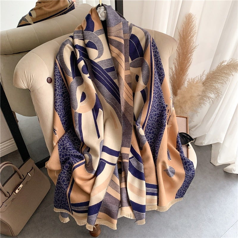 XXL Damen Winterschal Kaschmir Viskose Stola Schlauchschal  Halstuch Strickschal Loop NEU