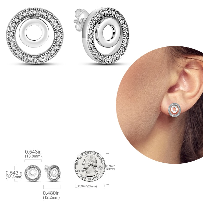 1 Paar Creolen aus 925 sterling Silber Ohrringe Ohrschmuck Zirkonia Ohrstecker