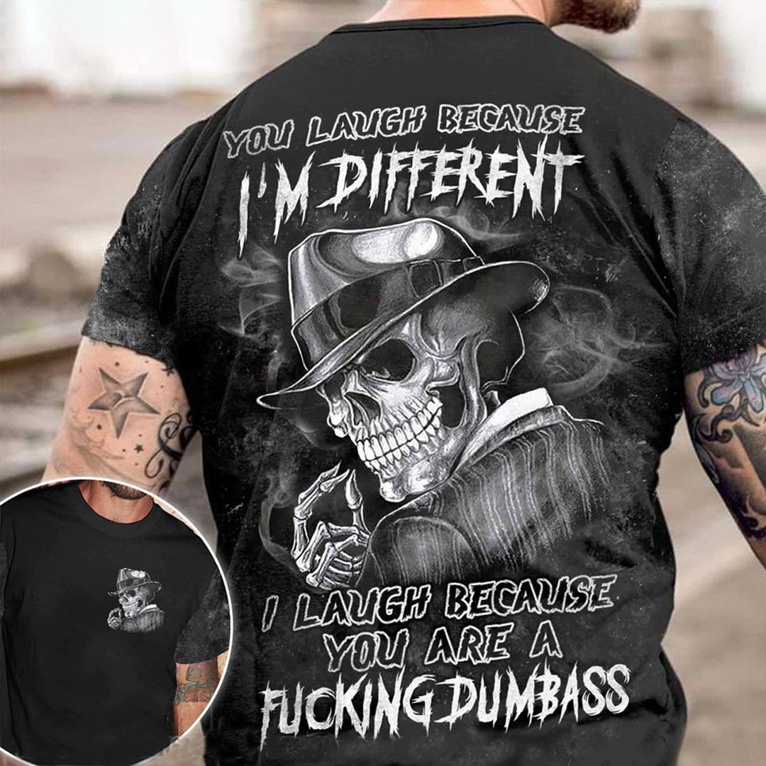 Männer Metal Skull 3D T-Shirt Rundhals Unisex Sommer Streetwear
