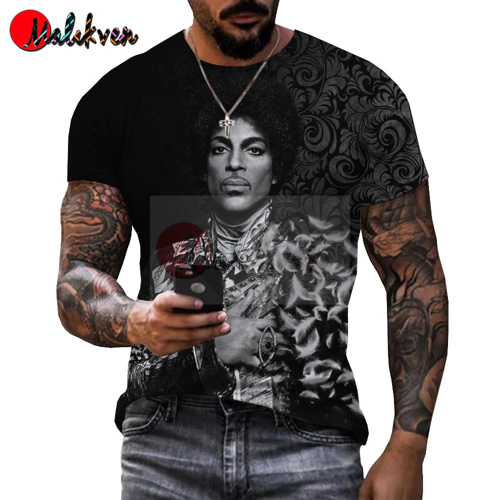 Herren Prince 3D T-Shirt Rundhals Unisex Sommer Streetwear