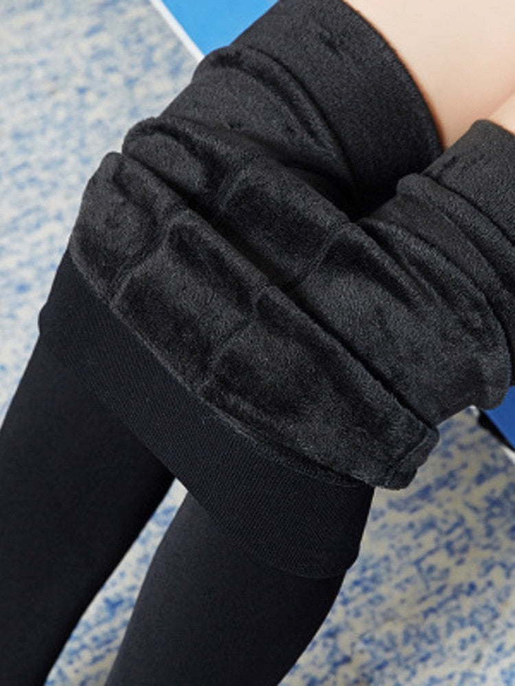 Winter Leggings Warm Thermo Hose Innenfleece Strumpfhose Frauen Blickdicht Hosen