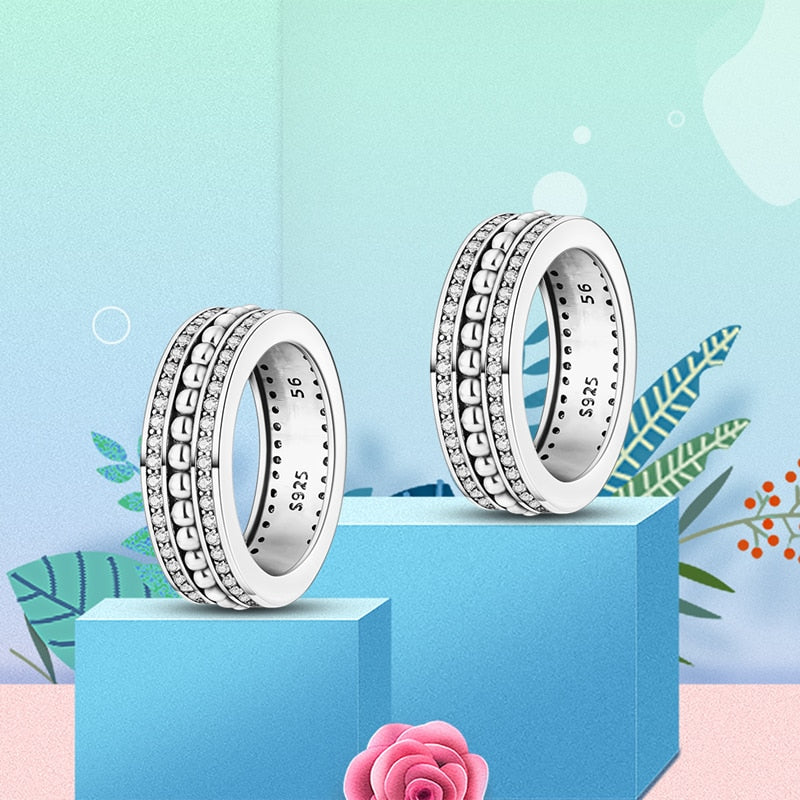 Massiv Sterling Silber 925 Ring filigran Fashion Damenring mit AAA Zirkonia