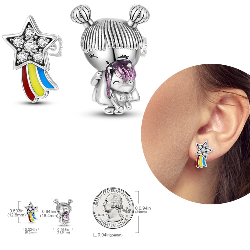 1 Paar Creolen aus 925 sterling Silber Ohrringe Ohrschmuck Zirkonia Ohrstecker