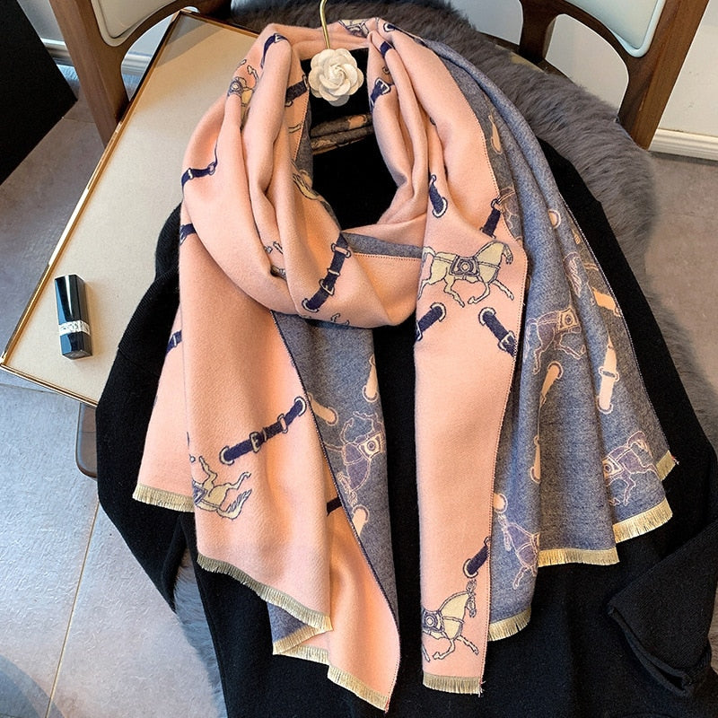 XXL Damen Winterschal Kaschmir Viskose Stola Schlauchschal  Halstuch Strickschal Loop NEU