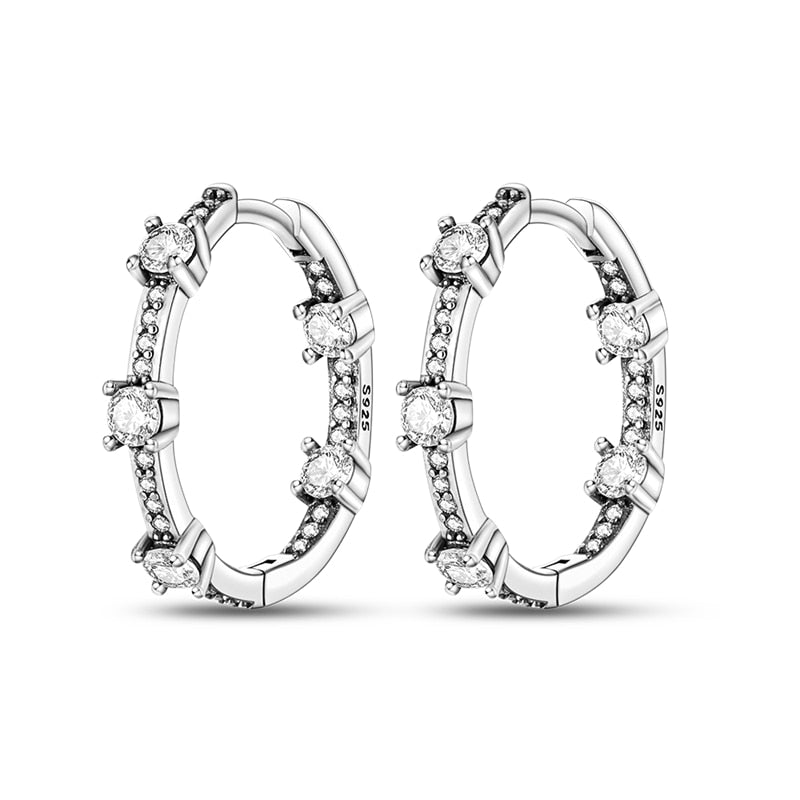 1 Paar Creolen aus 925 sterling Silber Ohrringe Ohrschmuck Zirkonia Ohrstecker