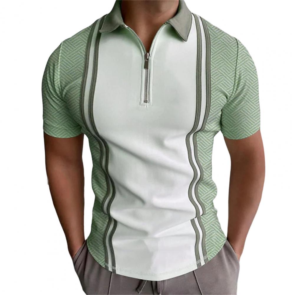 Herren Poloshirt Kontrast Kragen Polo Kurzarm Slim Fit Hemd Polohemd T-Shirt NEU