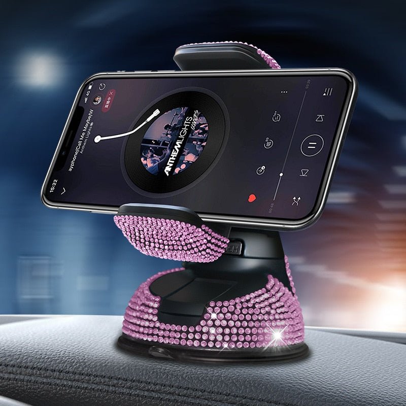 Auto Handy Halterung KFZ Armaturenbrett Smartphone Halter Saugnapf Strass