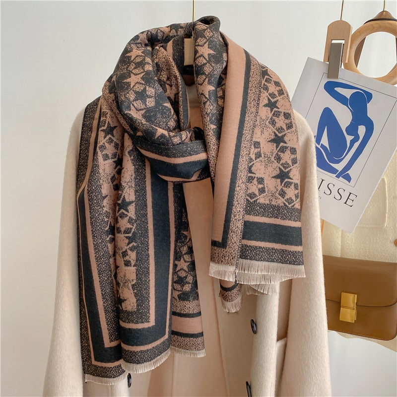 XXL Damen Winterschal Kaschmir Viskose Stola Schlauchschal  Halstuch Strickschal Loop NEU