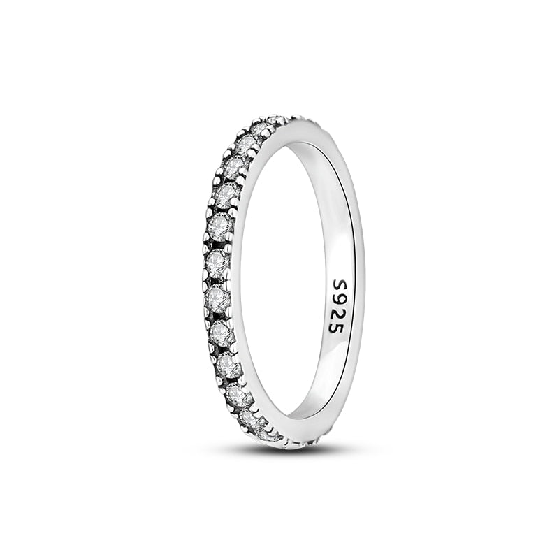 Massiv Sterling Silber 925er Ring filigran Fashion Damenring mit 3A Zirkonia