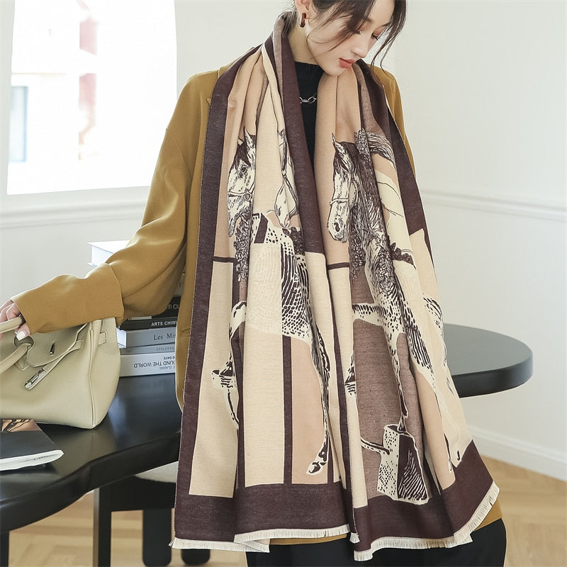Fashion Damen Winterschal Viskose Stola Schlauchschal  Halstuch Strickschal Loop NEU