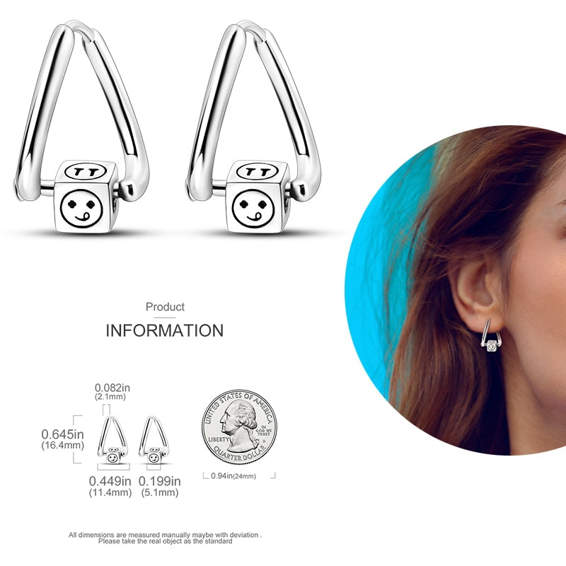 1 Paar Creolen aus 925 sterling Silber Ohrringe Ohrschmuck Zirkonia Ohrstecker