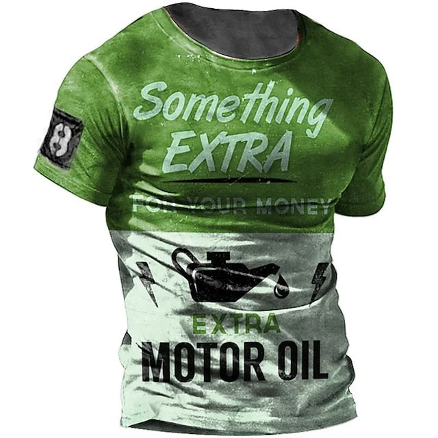 Fashion Herren Vintage Motorsport 3D T-Shirt Rundhals Unisex Sommer Streetwear