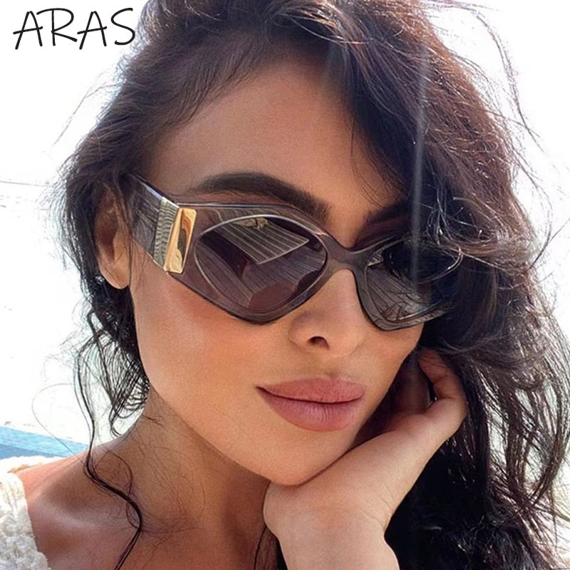 Fashion Rhombus Damen Cat Eye Sonnenbrille Luxusmarke UV400